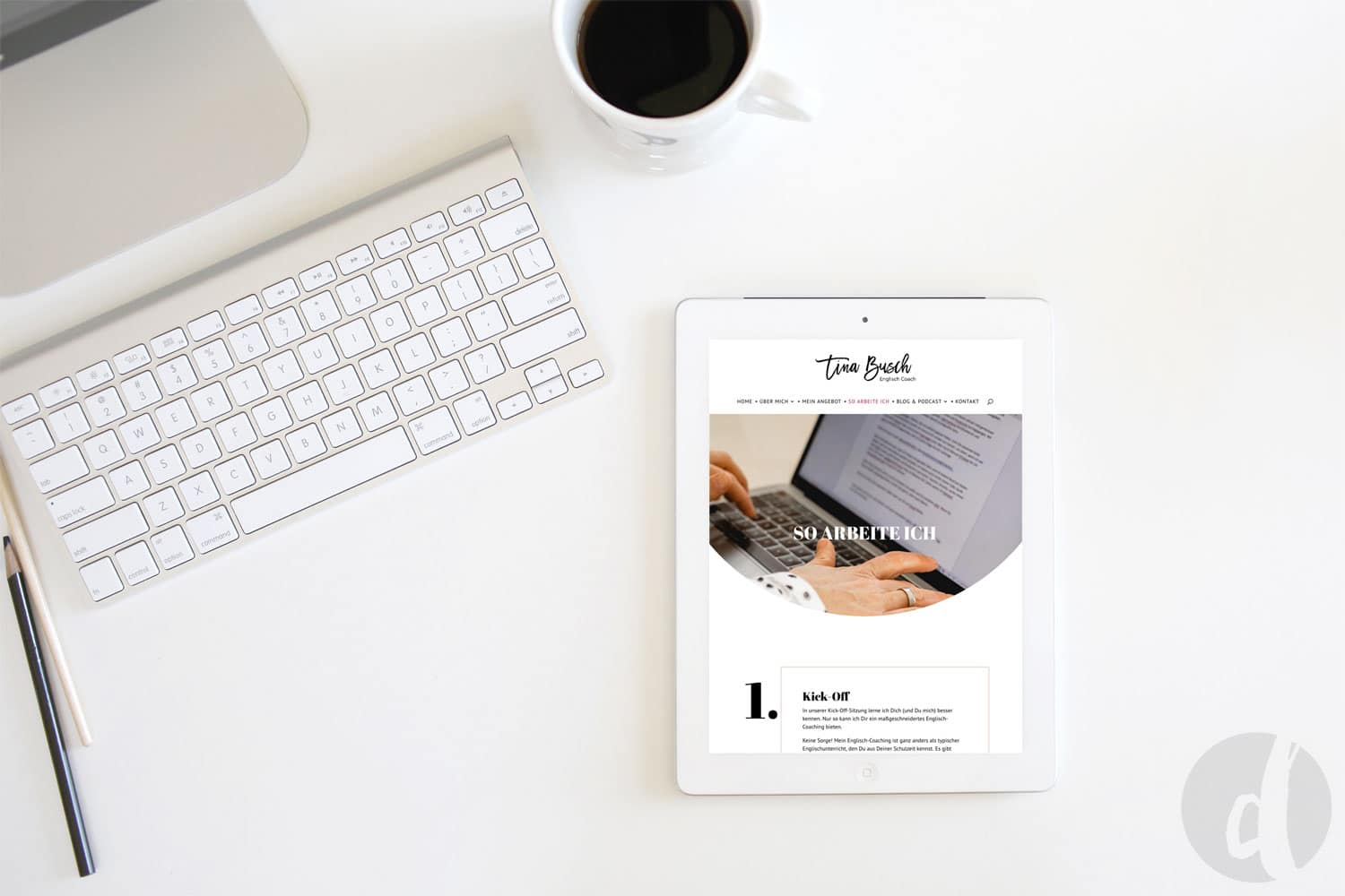 Webdesign für Englisch Coach Tina Busch - Delicious Design