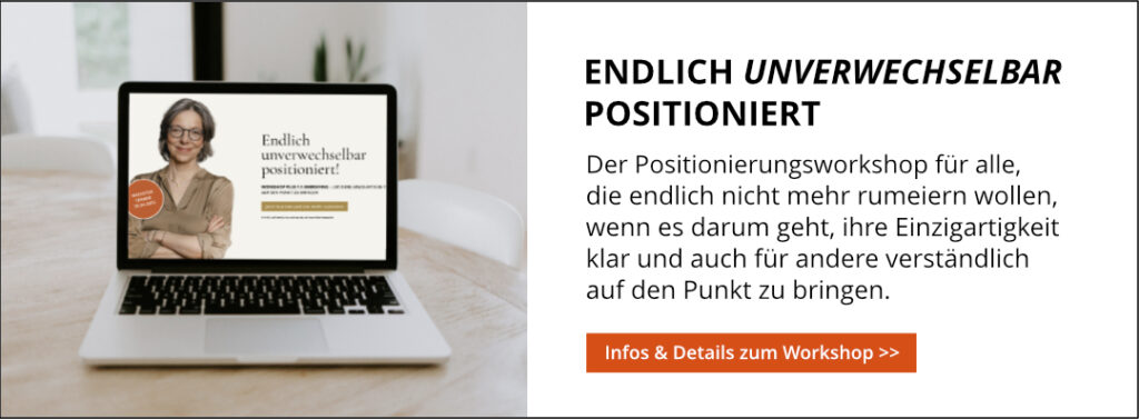 Positionierungs Workshop für Selbstständige und Unternehmer - Martina Rehberg - Delicious Design